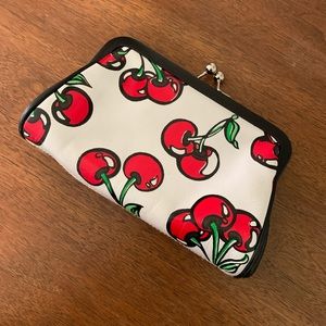 Isabella Fiore Bobble Clasp Cherry Print Clutch
